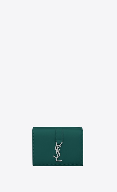 YSL ウォレット(スモール/ダークターコイズ/レザー)